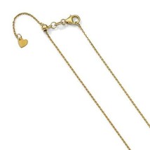 NEW 1.1 mm Diamond Cut Adjustable Cable Chain Real Solid 14 K Yellow Gold 2.4 g - £375.54 GBP