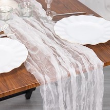 9 Ft 5 White Sheer Crinkled Organza Decorative Table Dinner Napkins Party Gift - £9.06 GBP