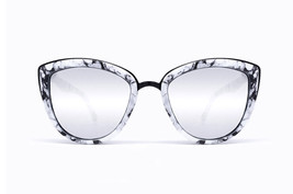 NEW QUAY My Girl  Marble/Silver Mirror Sunglasses - £43.51 GBP