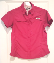 Habit UPF 40+ Fishing Shirt Womens M Medium Fuschia Vented Short Sleeve - £14.92 GBP