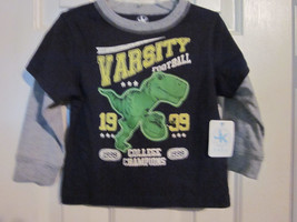 NWT - J. Khaki Boy&#39;s Size 24M Dinosaur Varsity Football Navy Long Sleeve... - $12.99