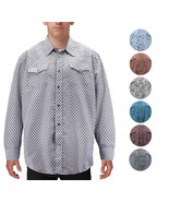Men&#39;s Cowboy Western Long Sleeve Paisley Patterned Rodeo Button Up Dress... - $524.04 MXN