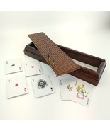 Cribbage Board 3 Tracks Set Pegs Cards Cardinal Wood Classic Collection ... - $24.25