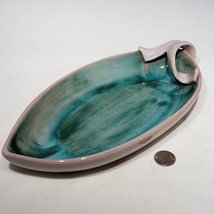 Stangl Art Pottery Oval Leaf Green Dish Plate - $56.95