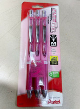 New Pentel 3-PACK Ener Gel Deluxe Medium Metal Tip Black Ink Pens BL77PBP3A Pink - £7.51 GBP