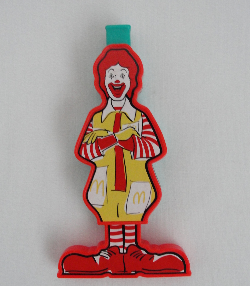McDonalds 1996 Ronald McDonald Whistle Action Red Yellow Green White Black Toy 1 - $8.99