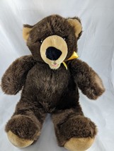 Dakin Brown Bear Plush 18 Inch Yellow Bow Stuffed Animal toy - £10.79 GBP