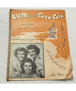 Sheet Music Rum and Coca-Cola Andrews Sisters by Morey Amsterdam - $2.69