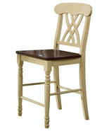 22&quot; X 19.5&quot; X 41.5&quot; 2Pc Buttermilk And Oak Counter Height Chair - £329.70 GBP