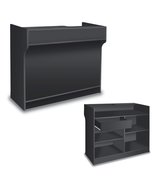 Free-Standing Black Melamine Register Stand, with Adjustable Shelves, Pu... - €470,92 EUR+