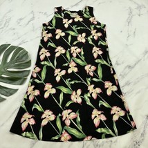 Paradise Found Womens Vintage Slip Shift Dress Size 2XL Black Pink Floral - $32.66