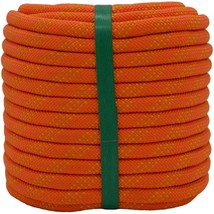 Braided Polyester Arborist Rigging Rope (3/8 Inch X 100 Feet), Orange/Yellow - £31.79 GBP