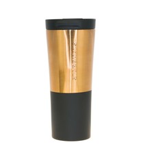 Starbucks Black Dipped Copper Color Block Stainless Steel Tumbler 16OZ Phinney - £58.14 GBP