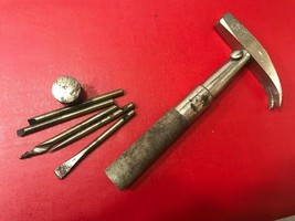 VINTAGE OLD SMALL IRON HAMMER OLD TOOL-EDU HAMMER WITH LOCKS-16 CM - £35.48 GBP