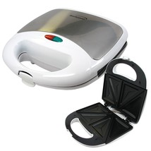 Brentwood Non Stick Compact Dual Sandwich Maker in White - £41.48 GBP