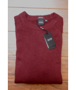 HUGO BOSS Uomo Banilo Regular Rosso Scuro 100% Cashmere Maglione Maglia L - $111.12