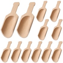 12 Pieces Mini Wooden Scoops For Canisters Small Bath Salt Scoops Mini Wood Coff - £14.38 GBP