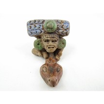 Vintage Mayan Aztec Snake Effigy Terracotta Clay Pipe Pottery Tribal Tobacco - £19.07 GBP