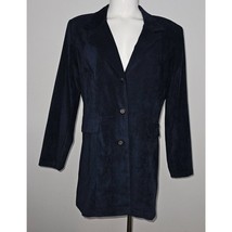 VTG R&amp;K Originals Navy Blue Blazer Jacket Size 14 Button Front Career Long - $24.70