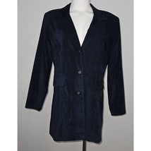 VTG R&amp;K Originals Navy Blue Blazer Jacket Size 14 Button Front Career Long - £19.42 GBP