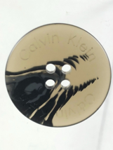 Calvin Klein Plastic Swirl Front Coat Replacement Brown Blk 4 hole Button 1.10&quot; - £5.53 GBP