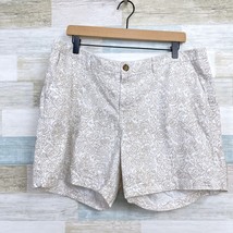 Old Navy Everyday 5&quot; Chino Shorts White Beige Floral High Rise Casual Wo... - $24.74