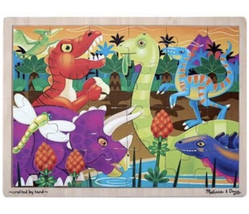 Dinosaur Prehistoric Sunset Melissa &amp; Doug Jigsaw Tray Wooden 24 Pc Puzzle - £8.69 GBP
