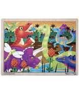 Dinosaur Prehistoric Sunset Melissa &amp; Doug Jigsaw Tray Wooden 24 Pc Puzzle - $10.88