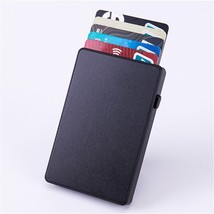 Men&#39;s Wallet Thin Blocking Pop-up Button Anti-theft Cardholder Box Alumi... - £17.33 GBP