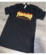 THRASHER Magazine Flame Logo Black Girls BF Tee Medium Sized Tee 100% Cotton - £19.61 GBP