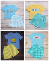 NEW Boutique Boys Shorts Outfit Set Ocean Animals You are my Sunshine - £10.25 GBP