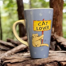 LINDA GRAYSON Latte Mug Tumbleweed CAT LOVER Pottery Ceramic Coffee Tea Cup - £17.36 GBP