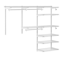 Adjustable Closet Organizer Kit with Shelves and Hanging Rods for 4 to 6 Feet-W - £138.86 GBP
