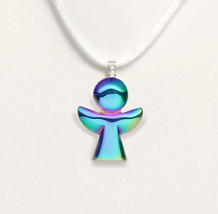 Iridescent Rainbow Hematite Angel Adjustable Necklace - £19.97 GBP