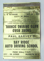 Paul Garvey&#39;s Auto Driving School - Brooklyn, New York 40 Strike Matchbo... - £1.40 GBP