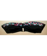 Black Swim Bikini Top Metal &quot;U&quot; Bar strapless tieback Bandeau ~ size 4 ana - $20.36 CAD