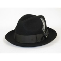 Men Bruno Capelo Fedora Hat Wool 100% Fine Australian Wool Marco MC940 Black image 4