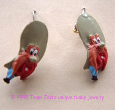 Funky YOSEMITE SAM EARRINGS-Looney Tunes Bug Bunny Mini Figure Costume J... - $10.75