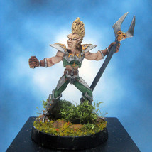 Painted Ral Partha Crucible Miniature Elf Infantry Champion - $37.25