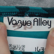 Vouge Alley Shirt Womens 2XL Blue Dolman Sleeve Shoulder Pads Animal Print - £18.18 GBP