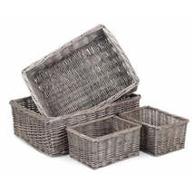 Antique Wash Finish Wicker Tray - £20.38 GBP+