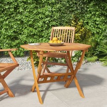 Outdoor Garden Patio Wooden Folding Dining Dinner Table With Parasol Hol... - $123.99