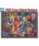 Birds Parrot Animals Stained Glass Counted PDF Cross Stitch Pattern - $4.82 CAD