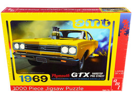 1969 Plymouth GTX Hardtop Pro Street 1000 Piece Jigsaw Plastic Puzzle by AMT - $32.29