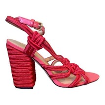 CAbi Tiptoe Red Rope Wrap Block Heel Ankle Strap Sandals, Women&#39;s 8, Wor... - $29.99