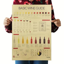 Wine Identification Guide Vintage Kraft Paper Poster 14&quot; x 20&quot; NEW! - £6.24 GBP