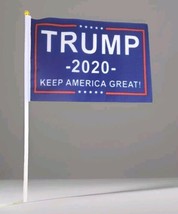 Lot/25 DJ TRUMP Mini FLAGS 2020 Election 6x8 in w 12 in Straw Post Republican - £6.91 GBP