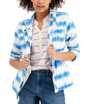 MSRP $80 Style &amp; Co Tie-Dyed Twill Jacket Blue Size Small (DEFECT) - $16.46