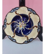 Antique Vintage English Majolica Pottery Dogwood Floral Plate Platter 7.... - $55.99