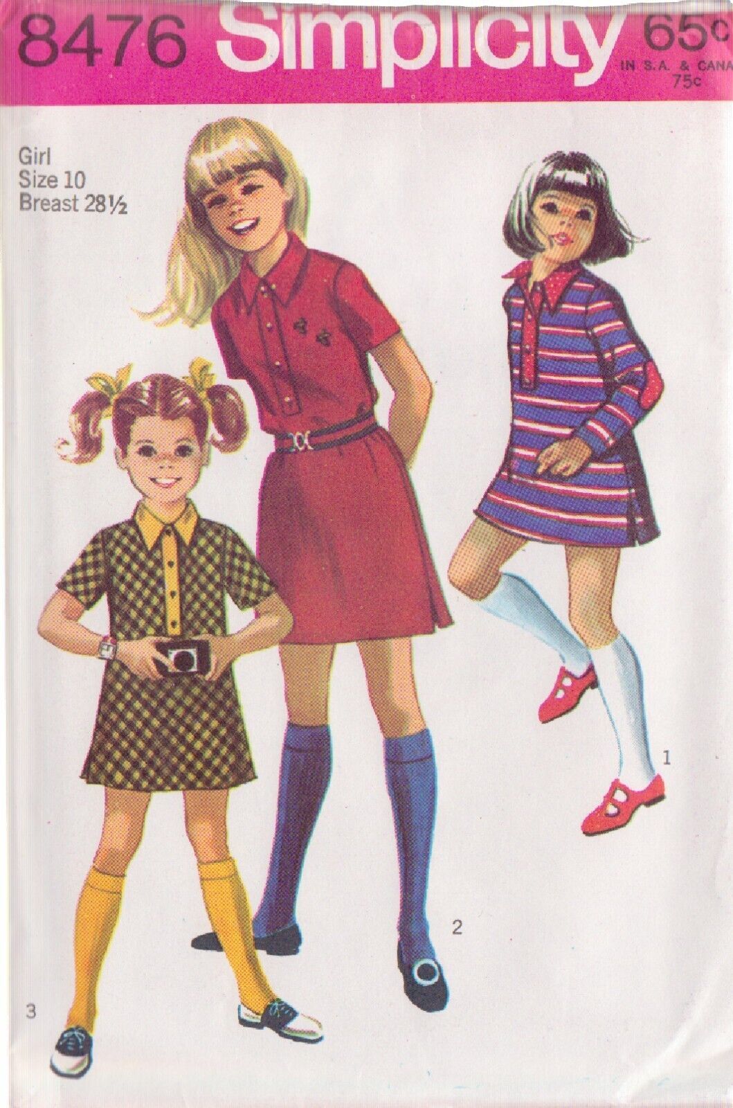 SIMPLICITY PATTERN 8476 SIZE 10 FOR GIRL’S DRESS IN 3 VARIATIONS UNCUT - $3.00